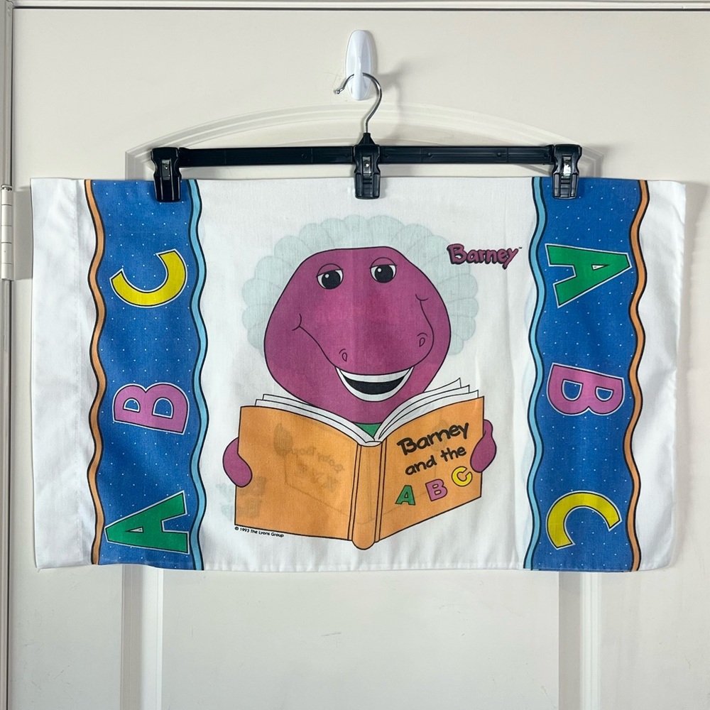 Vintage 1990s Barney and Baby Bop Pillowcase
